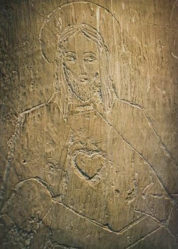 Jesus wall etching 