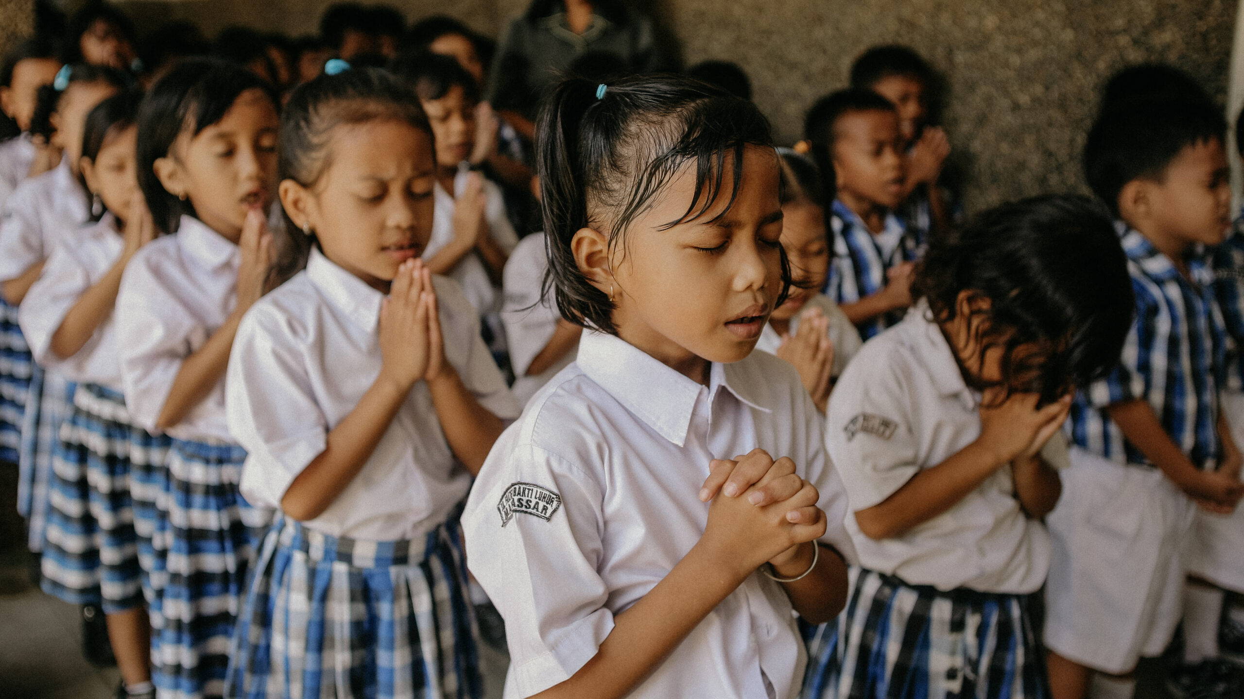 Catholic School Children Praying