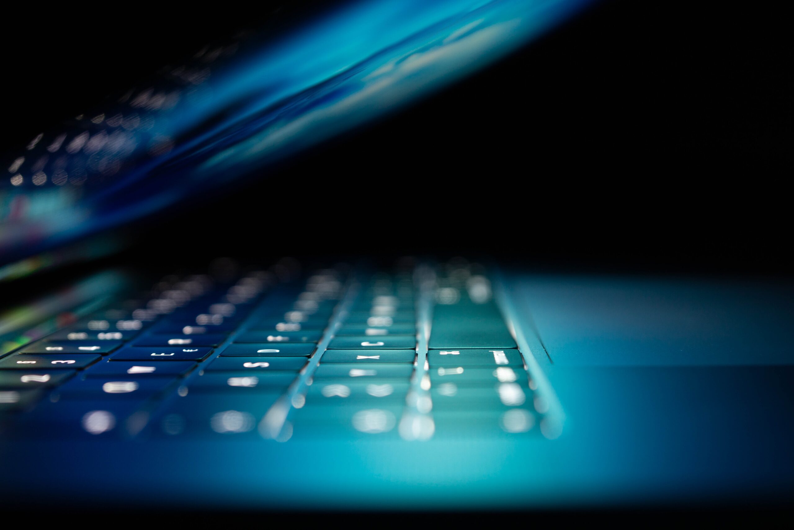 Laptop keyboard up close