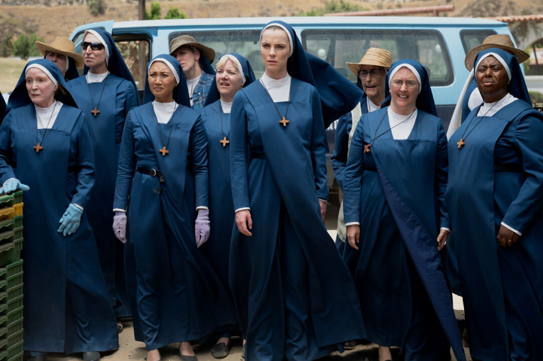 "Mrs. Davis" show scene with nuns gathered