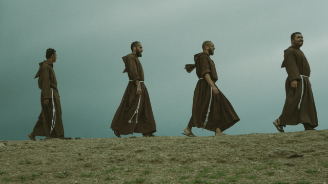 Franciscan monks walking