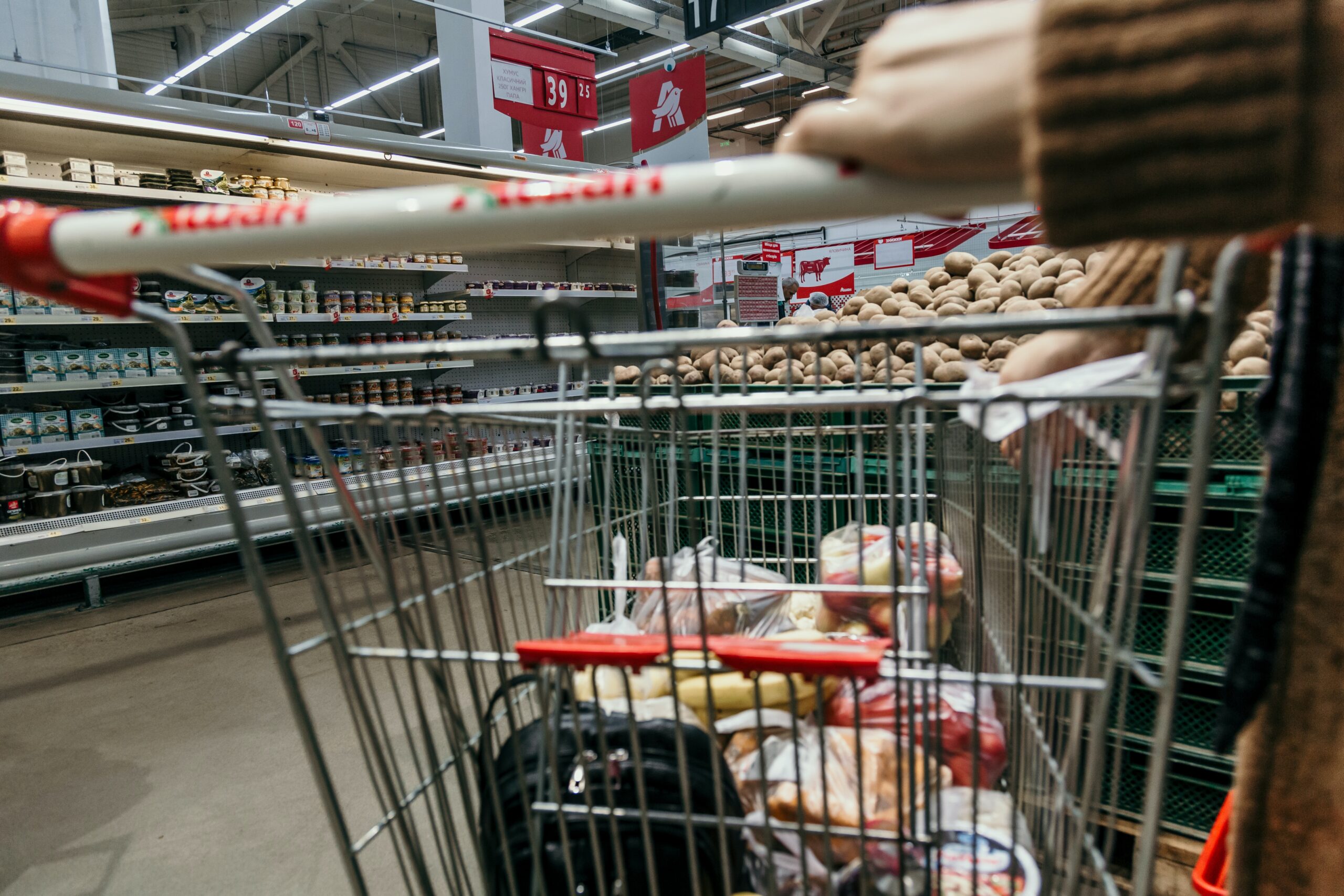 driving a grocery store cart