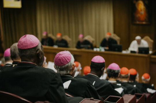 Pope Francis attends a morning session of a two-week Synod on family issues at the Vatican