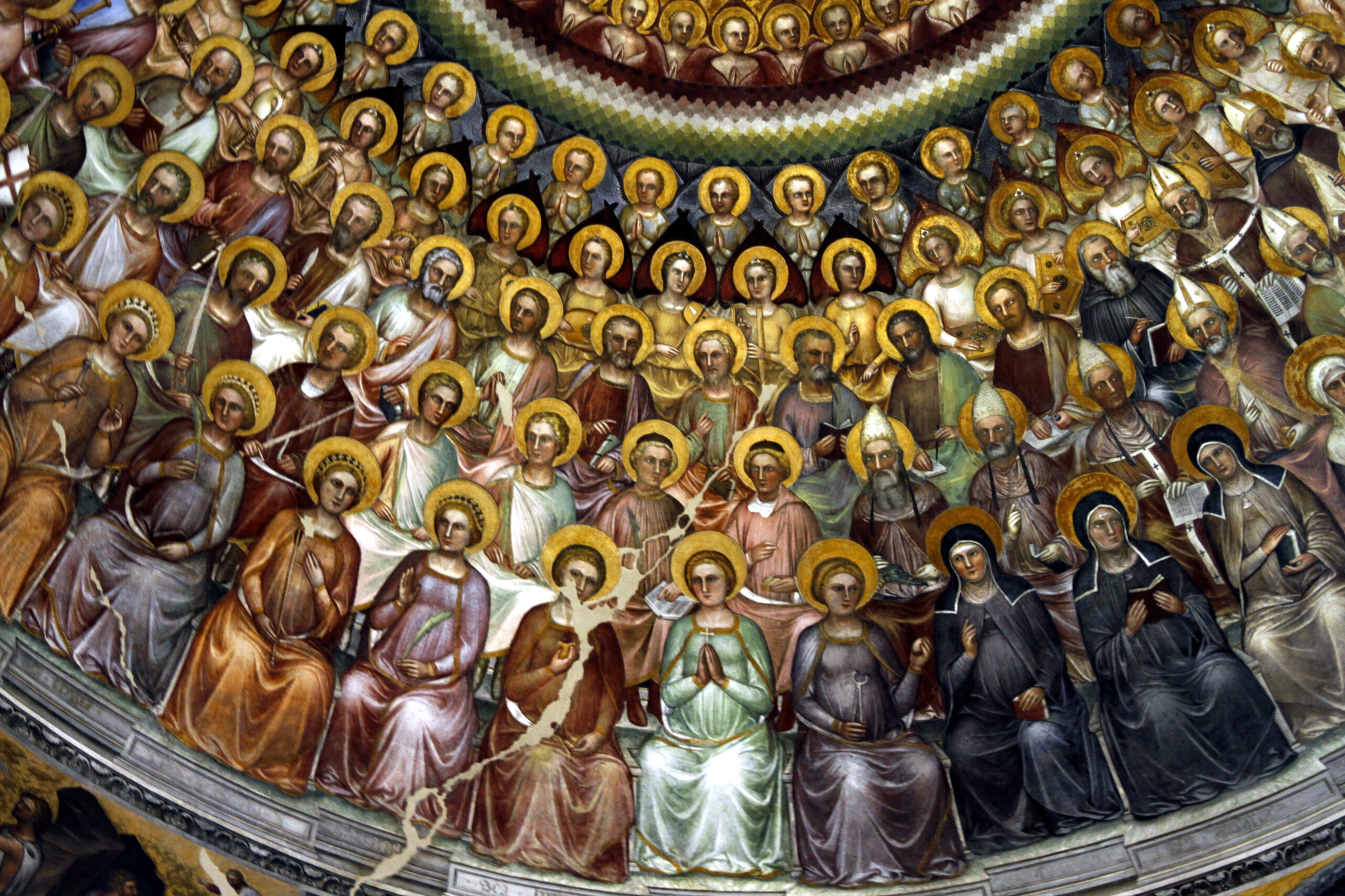 inside of dome with faces of people