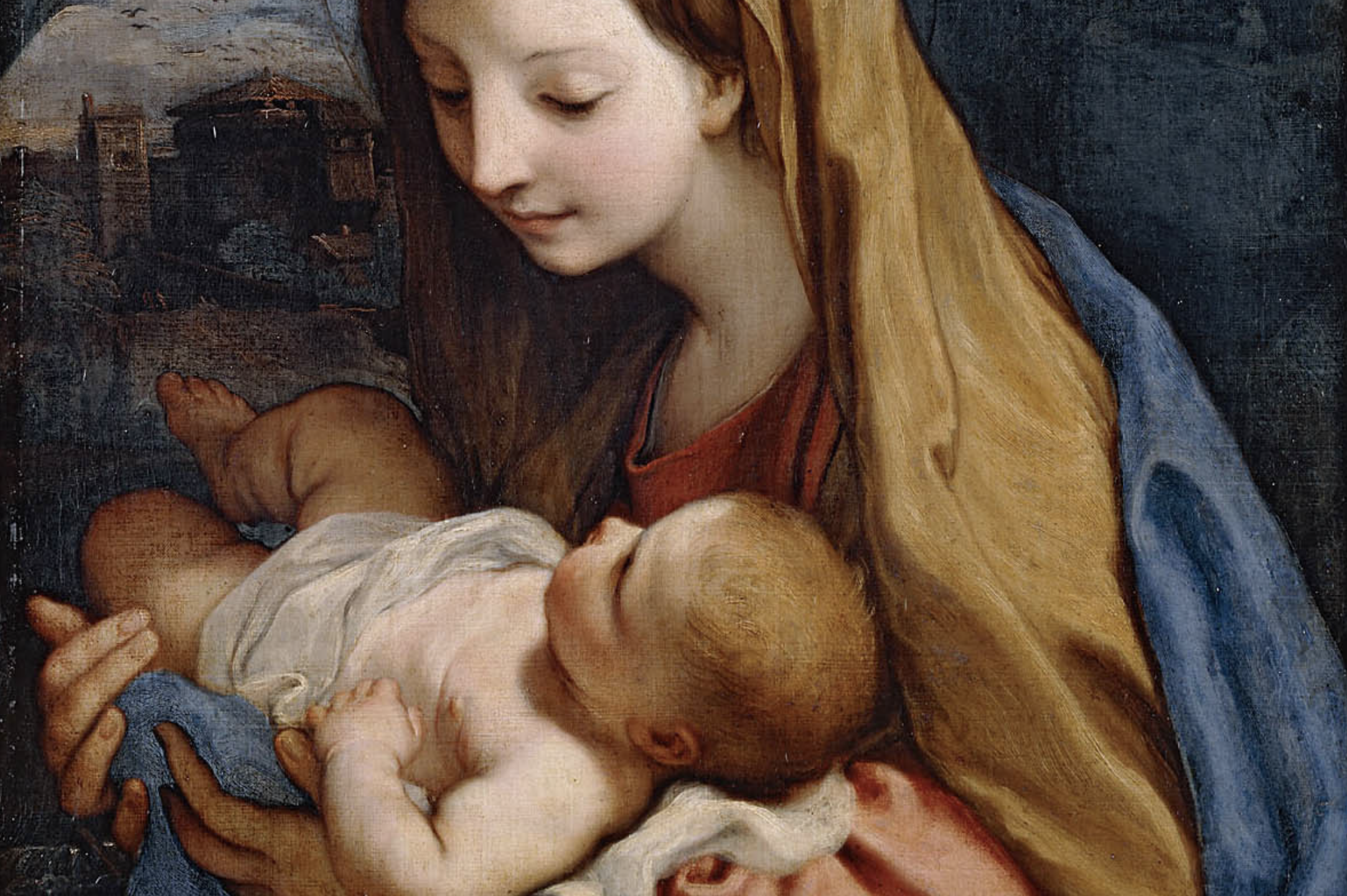Mary with newborn Jesus