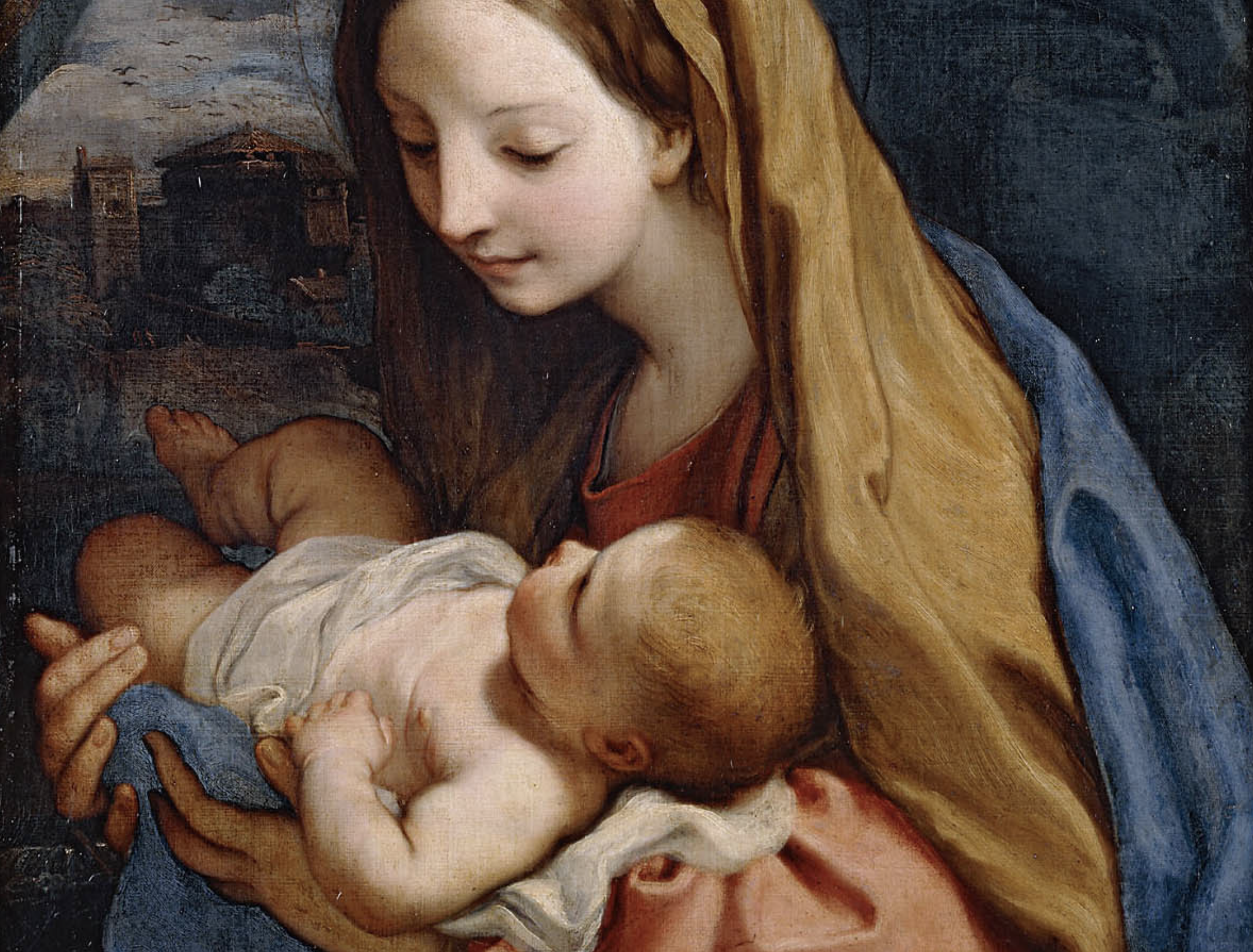 Mary with newborn Jesus