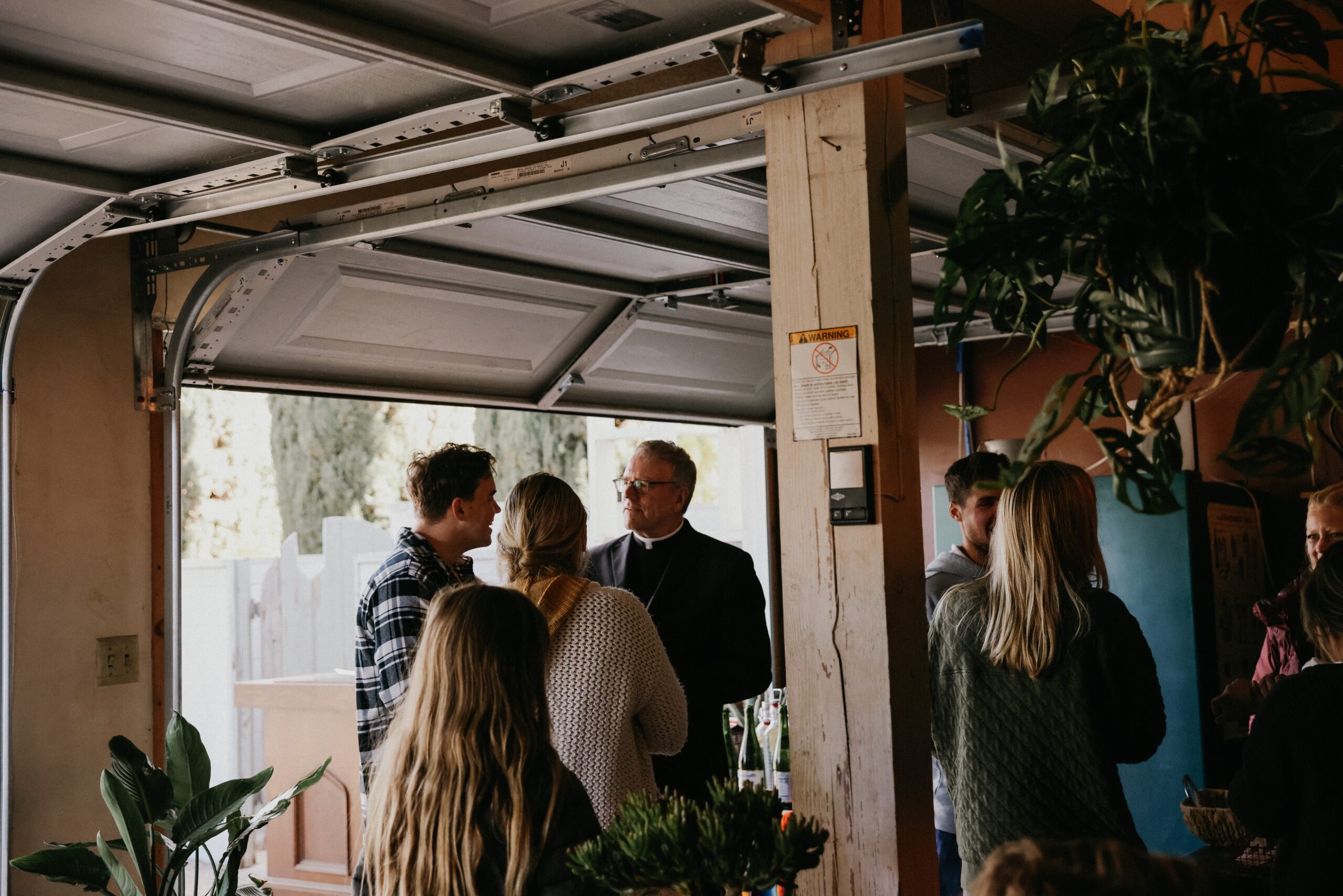 Bishop at a house