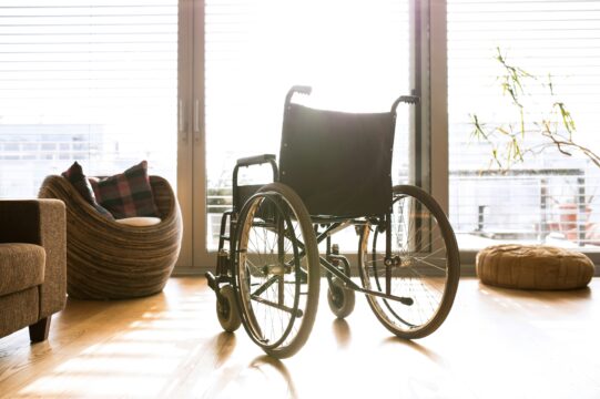 wheelchair in a room