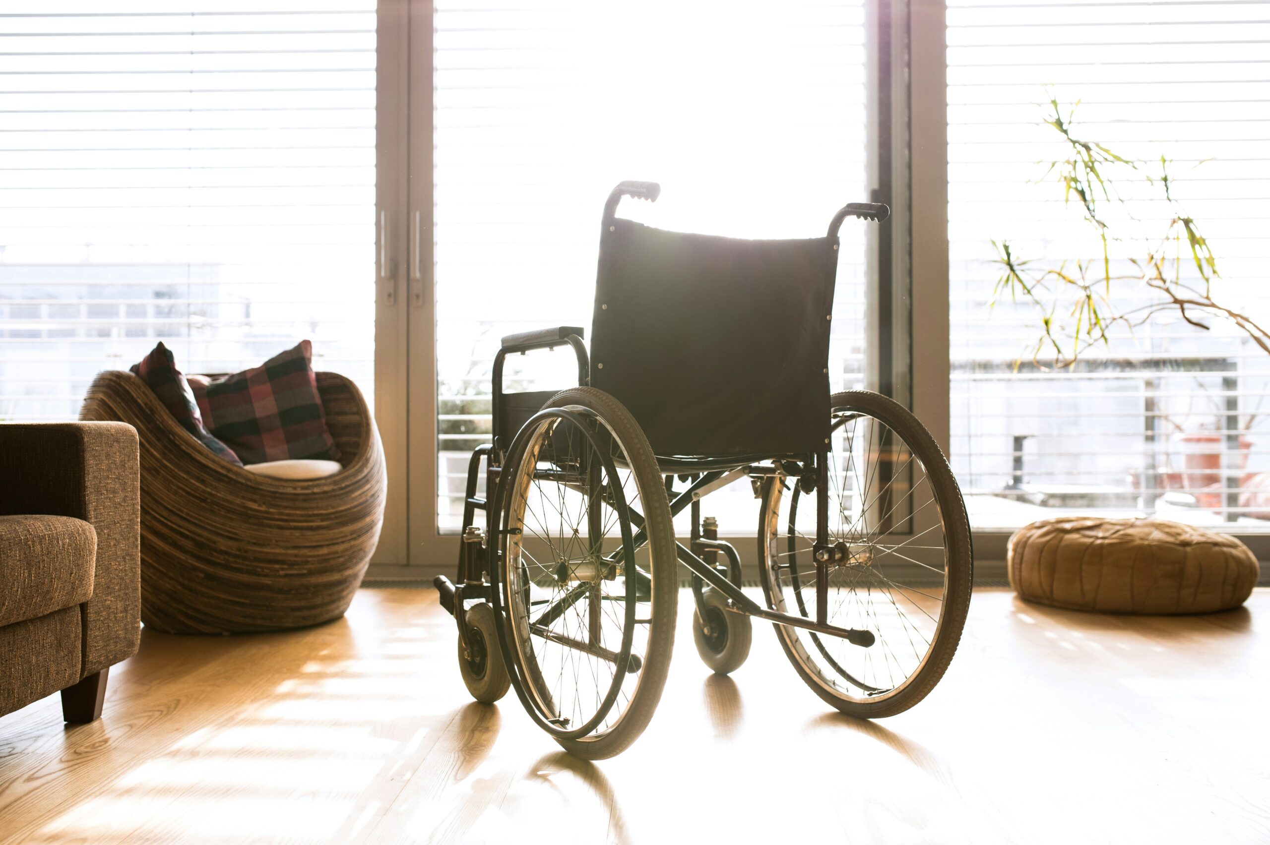 wheelchair in a room