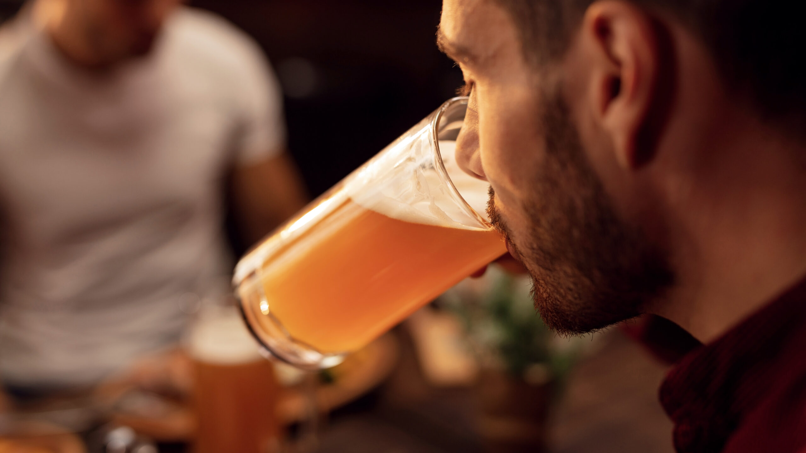 Man drinking a beer
