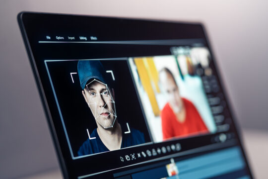 Deep fake, AI and face swap in video edit