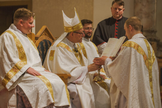 Bishop Barron serving at ordination Mass