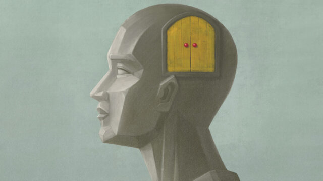 head with a door