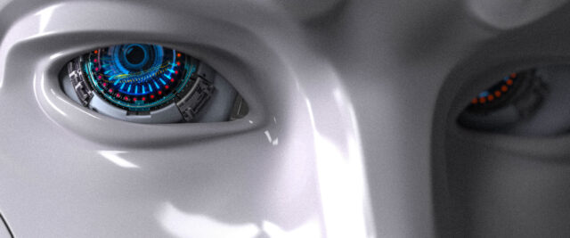 Robot eyes closeup