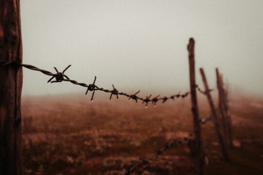 eery barbed wire fencing