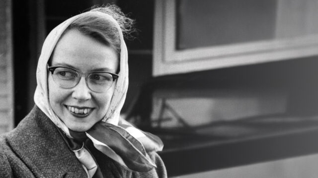 Flannery O'Connor smiling