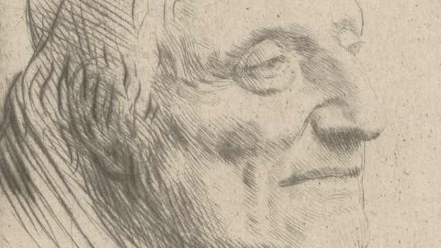 sketch of old man's face