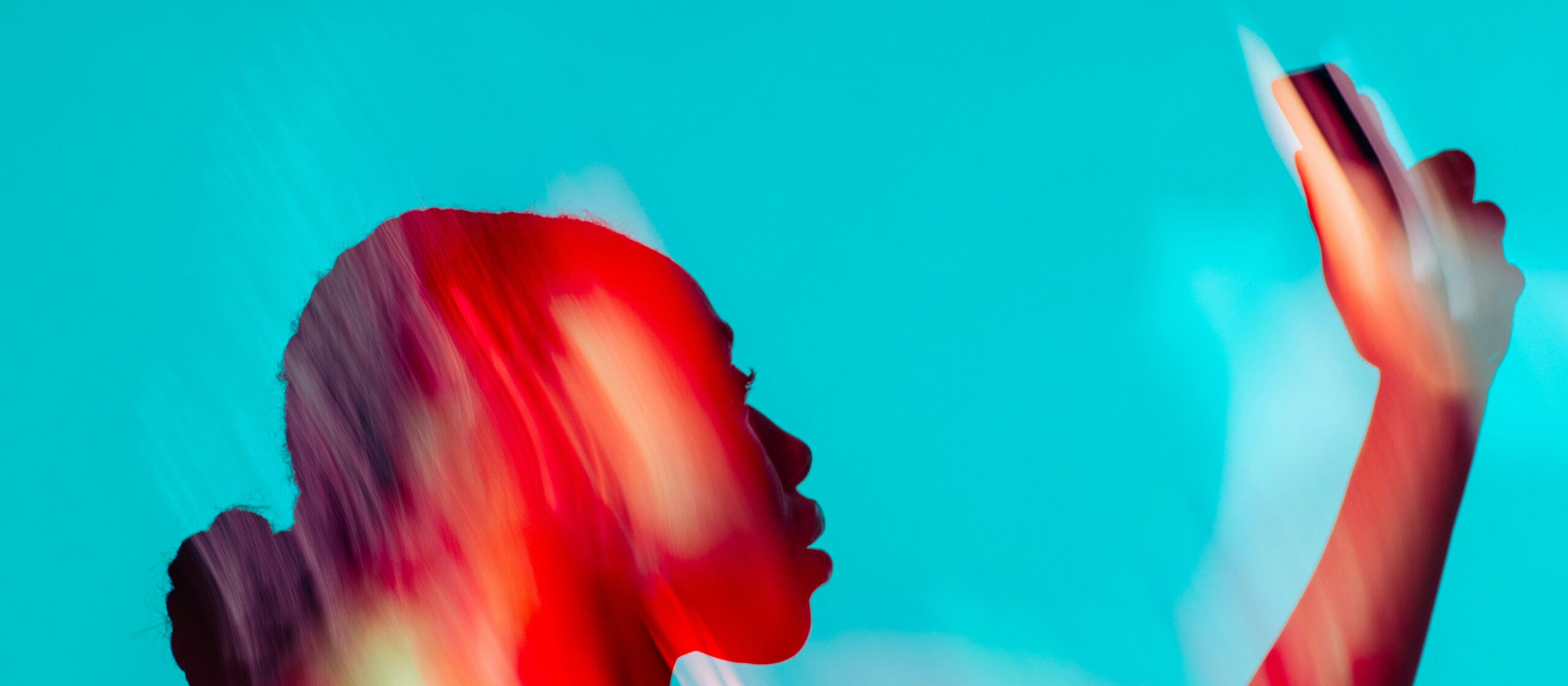 red figure blue background