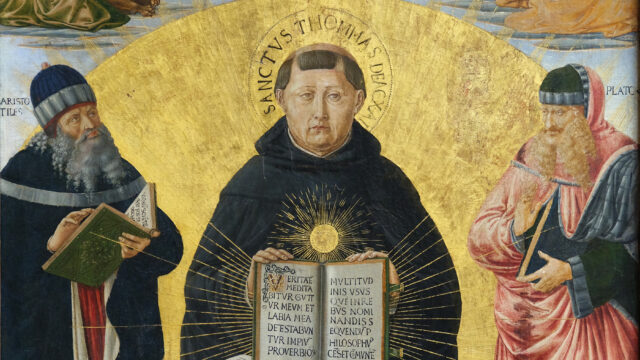 painting of priest with gold background