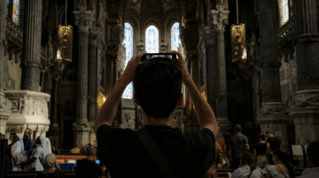 boy in a church