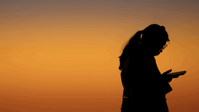 gold shadow behind figure