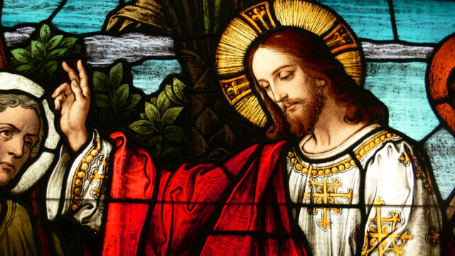Jesus on a stained glass window