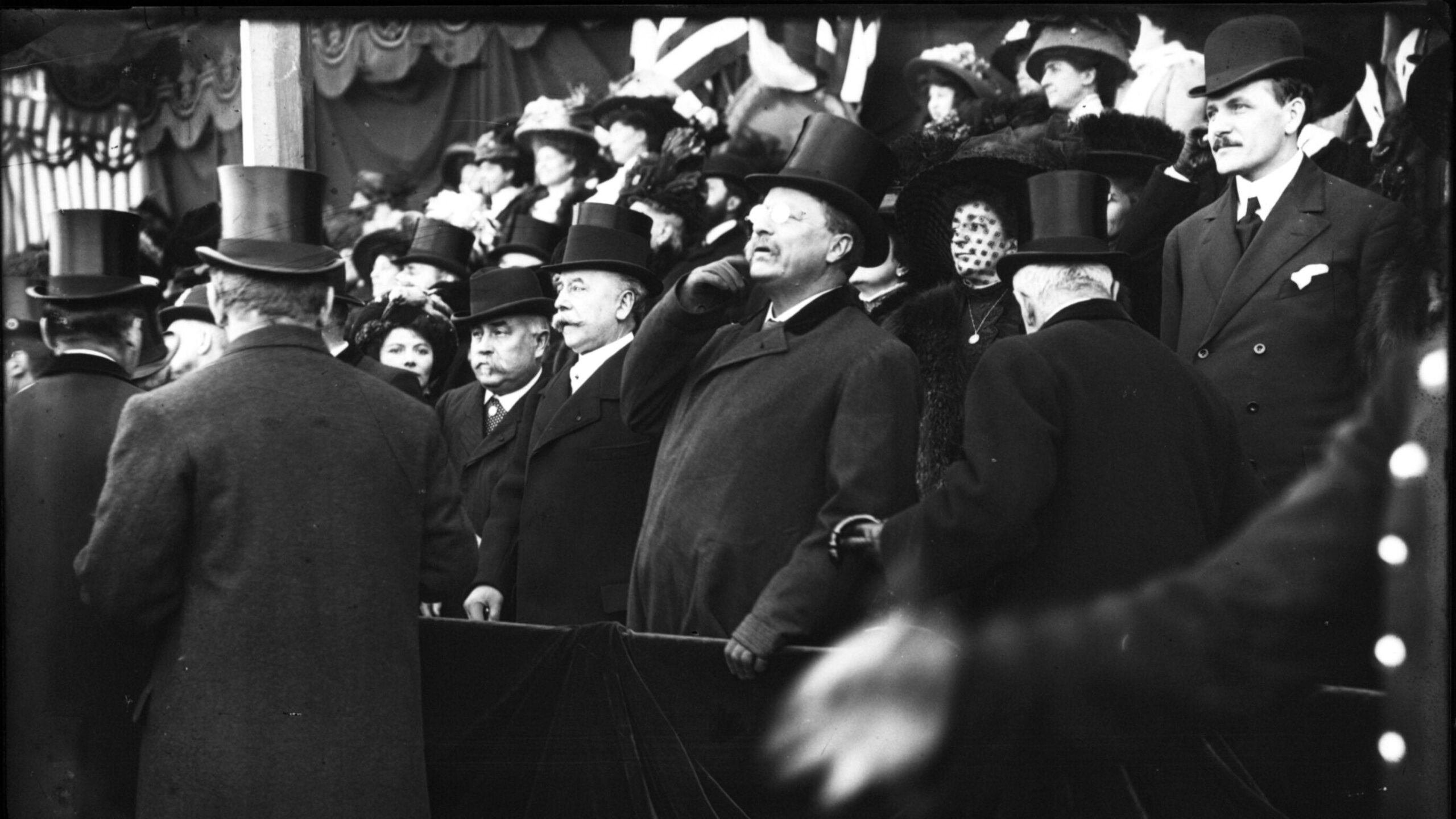 Theodore Roosevelt speaking to a crowd
