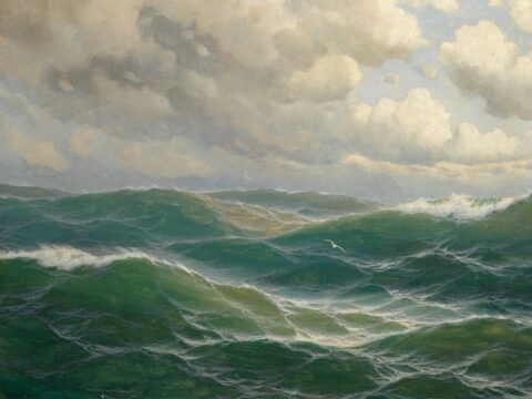 An ocean of crashing waves