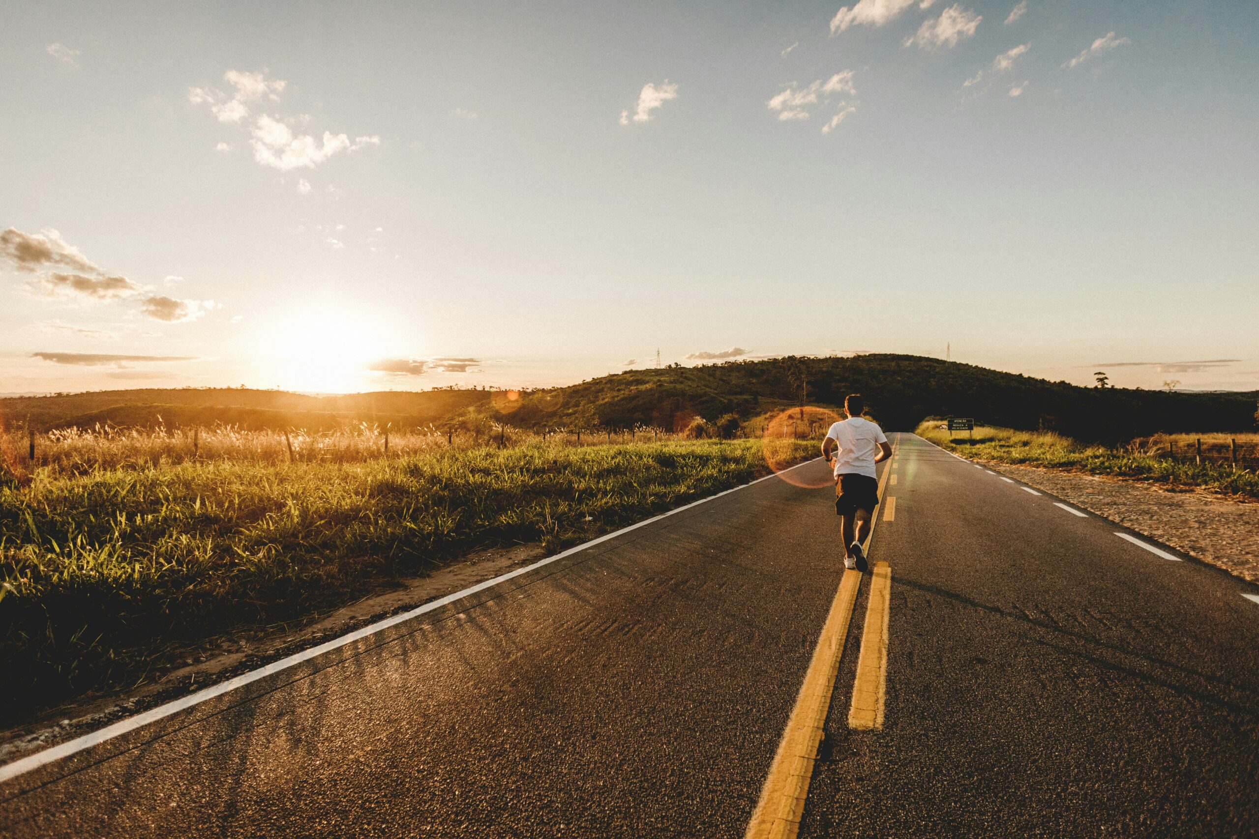 man running on the road