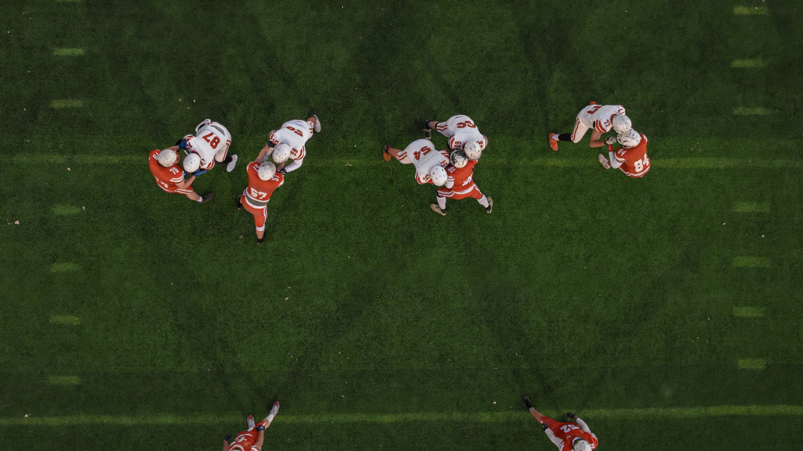 A view of a football field from above